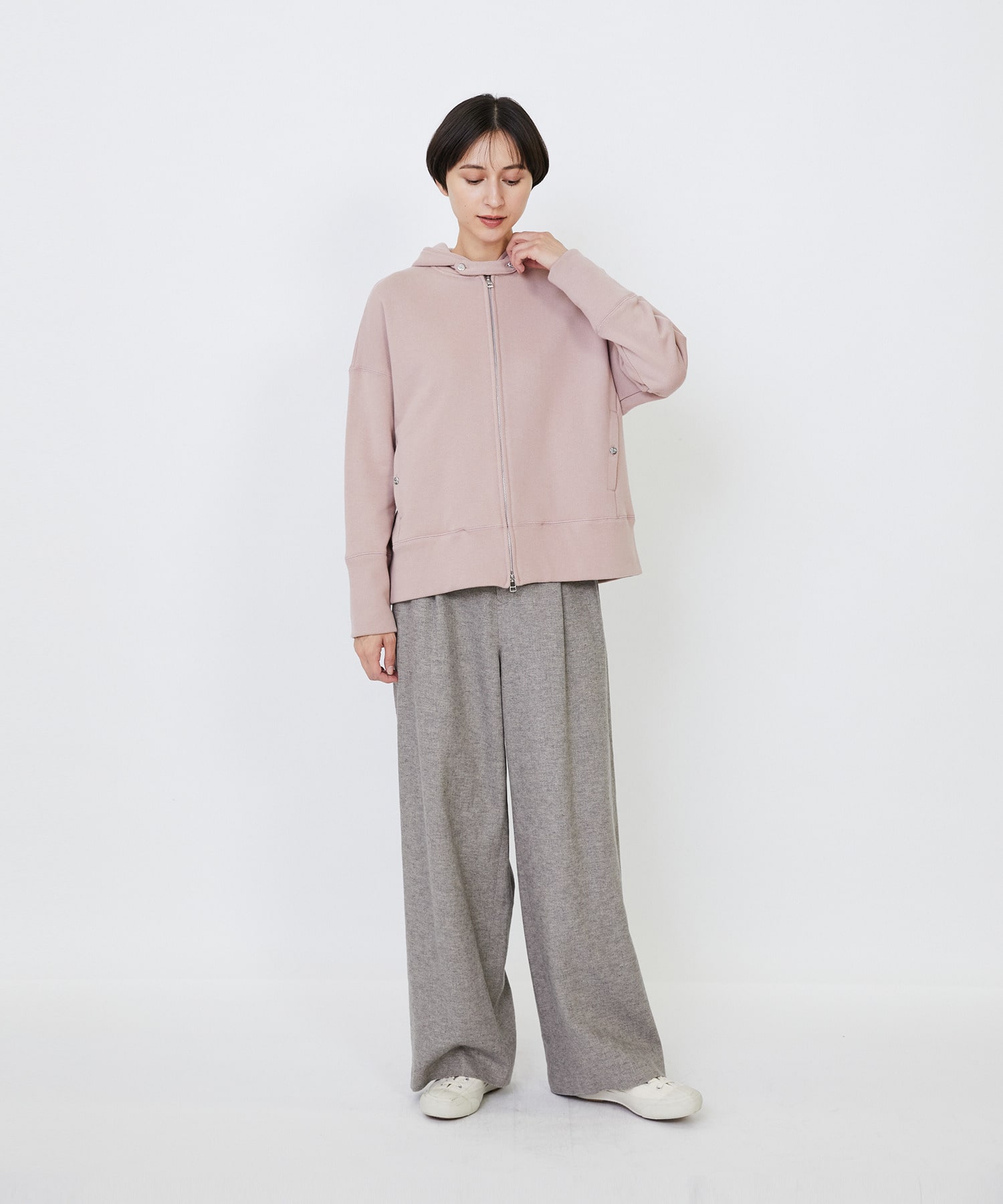 【LOISIR】｜2BUY10%OFF・3BUY20%OFF｜度詰め裏毛ジップフーディ 詳細画像 ブラック 19