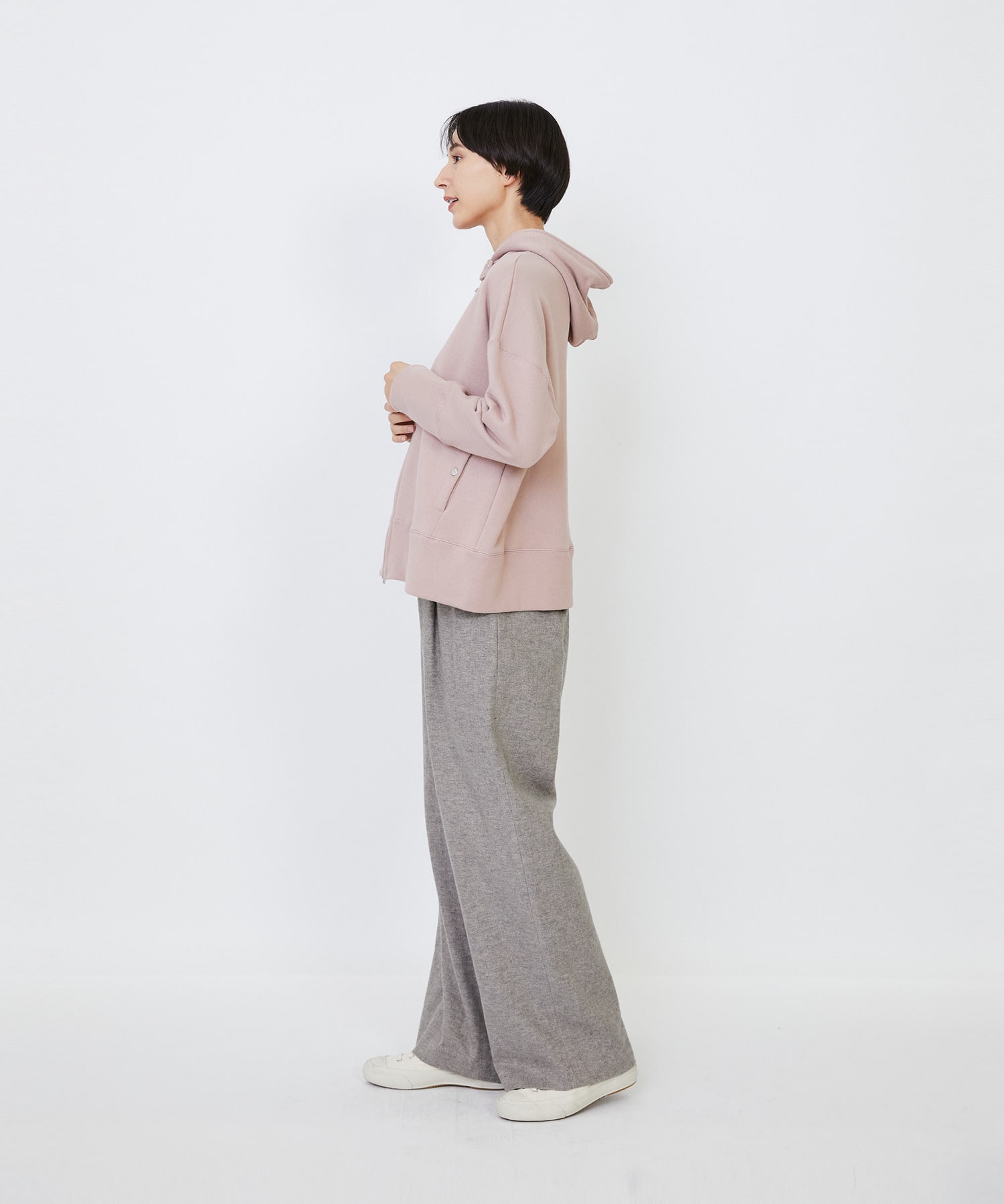 【LOISIR】｜2BUY10%OFF・3BUY20%OFF｜度詰め裏毛ジップフーディ 詳細画像 ブラック 22