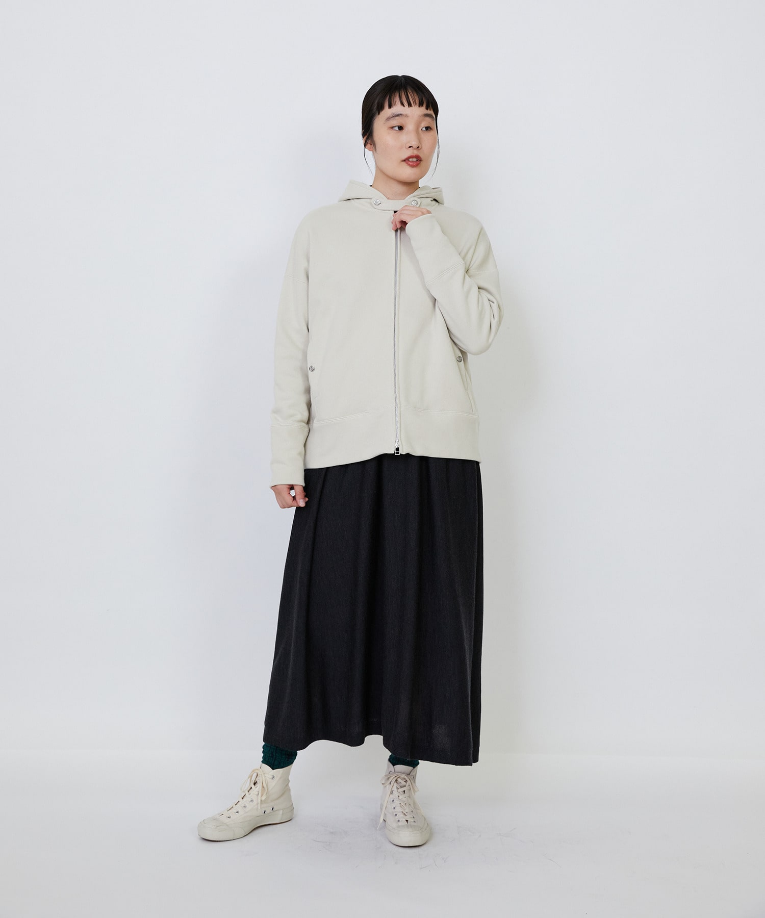 【LOISIR】｜2BUY10%OFF・3BUY20%OFF｜度詰め裏毛ジップフーディ 詳細画像 ブラック 3