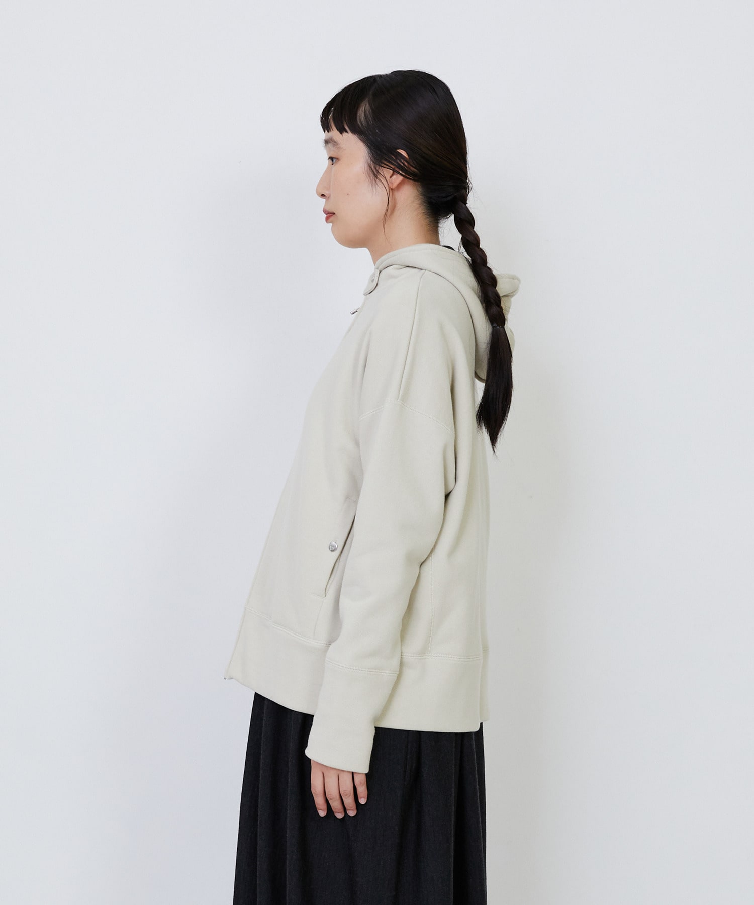 【LOISIR】｜2BUY10%OFF・3BUY20%OFF｜度詰め裏毛ジップフーディ 詳細画像 ブラック 8
