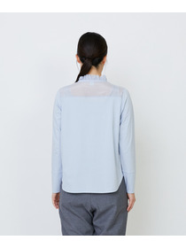 【LOISIR】｜2BUY10%OFF・3BUY20%OFF｜シルクコットンローン×ハイゲージ天竺カットソーブラウス 詳細画像 ブラック 15