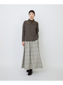 【LOISIR】｜2BUY10%OFF・3BUY20%OFF｜シルクコットンローン×ハイゲージ天竺カットソーブラウス 詳細画像 ブラック 17