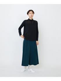 【LOISIR】｜2BUY10%OFF・3BUY20%OFF｜シルクコットンローン×ハイゲージ天竺カットソーブラウス 詳細画像 ブラック 24