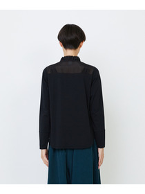 【LOISIR】｜2BUY10%OFF・3BUY20%OFF｜シルクコットンローン×ハイゲージ天竺カットソーブラウス 詳細画像 ブラック 29