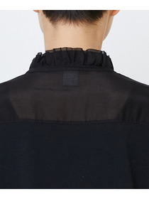 【LOISIR】｜2BUY10%OFF・3BUY20%OFF｜シルクコットンローン×ハイゲージ天竺カットソーブラウス 詳細画像 ブラック 31