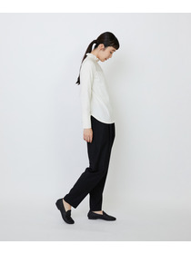 【LOISIR】｜2BUY10%OFF・3BUY20%OFF｜シルクコットンローン×ハイゲージ天竺カットソーブラウス 詳細画像 ブラック 4