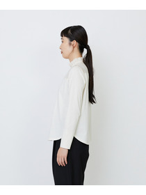 【LOISIR】｜2BUY10%OFF・3BUY20%OFF｜シルクコットンローン×ハイゲージ天竺カットソーブラウス 詳細画像 ブラック 7