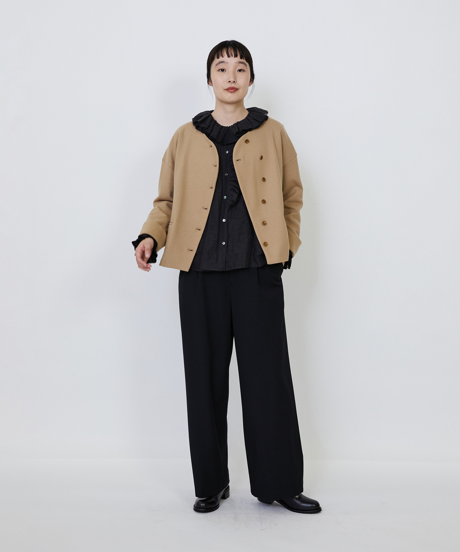 【LOISIR】ウール圧縮スムースジャケット 詳細画像 ネイビー 2