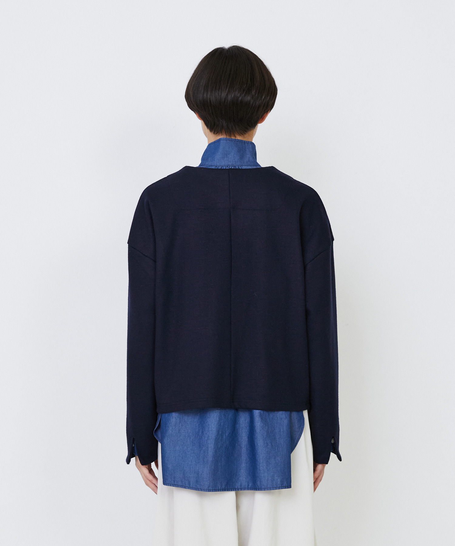 【LOISIR】ウール圧縮スムースジャケット 詳細画像 ネイビー 20