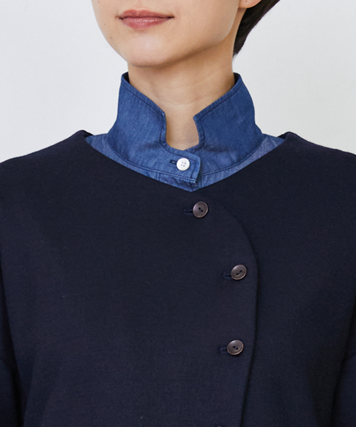 【LOISIR】ウール圧縮スムースジャケット 詳細画像 ネイビー 21