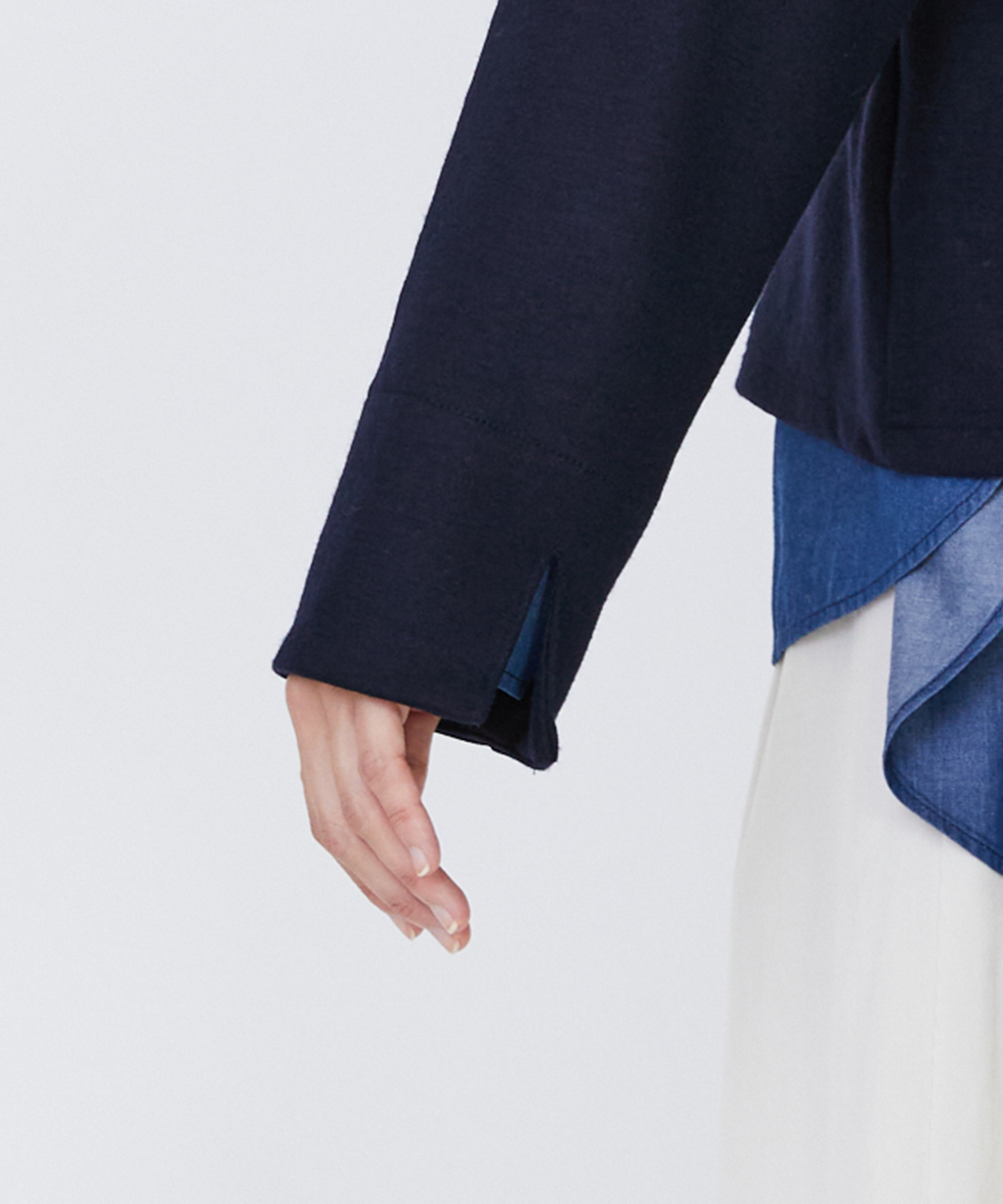 【LOISIR】ウール圧縮スムースジャケット 詳細画像 ネイビー 24