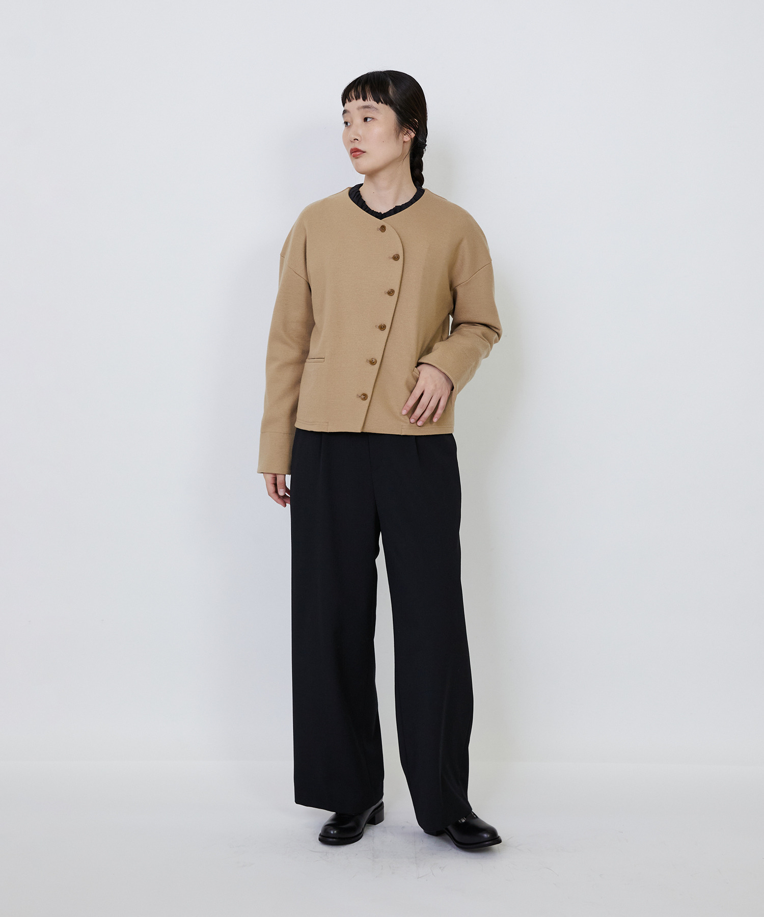 【LOISIR】ウール圧縮スムースジャケット 詳細画像 ネイビー 3