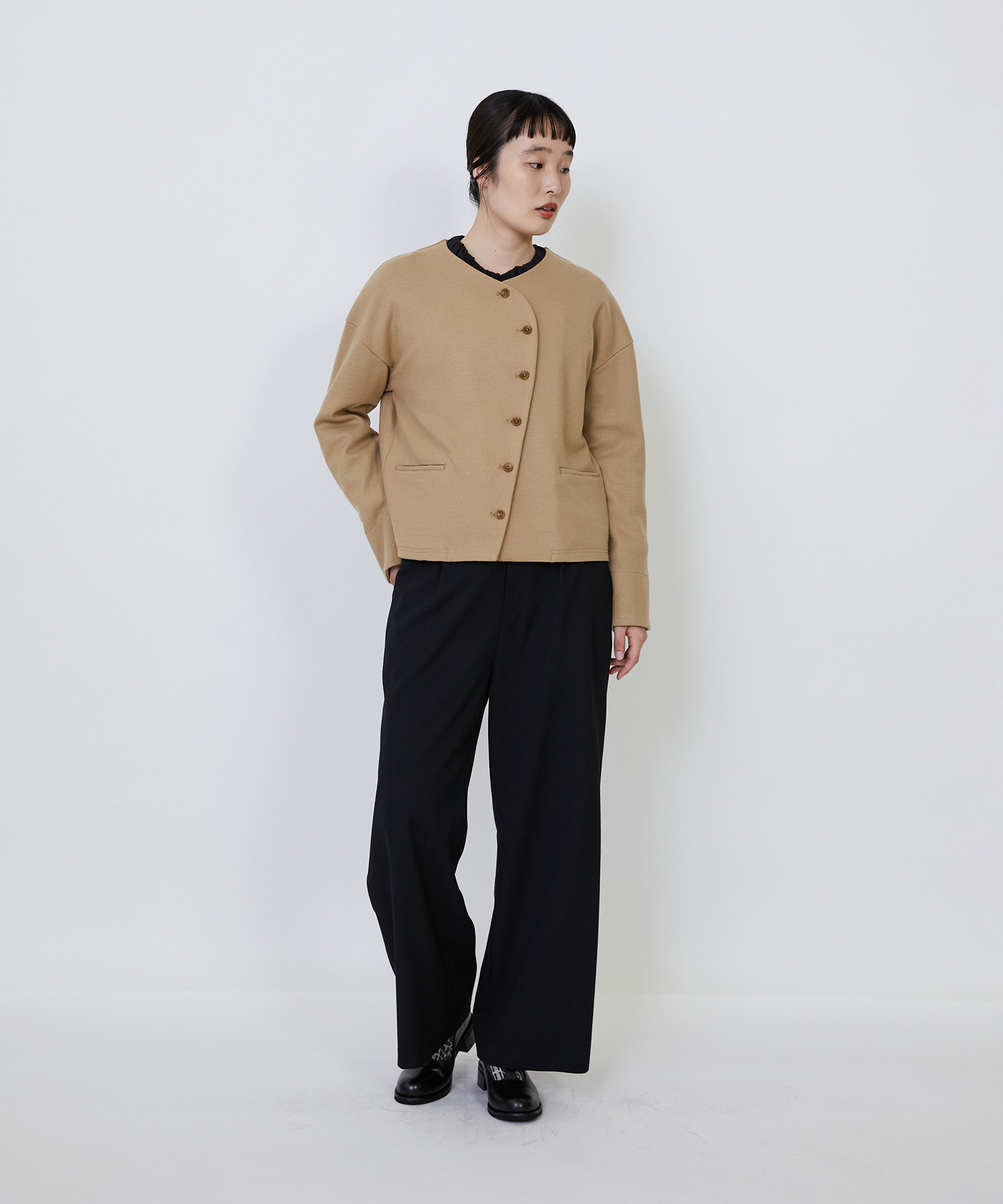 【LOISIR】ウール圧縮スムースジャケット 詳細画像 ネイビー 4