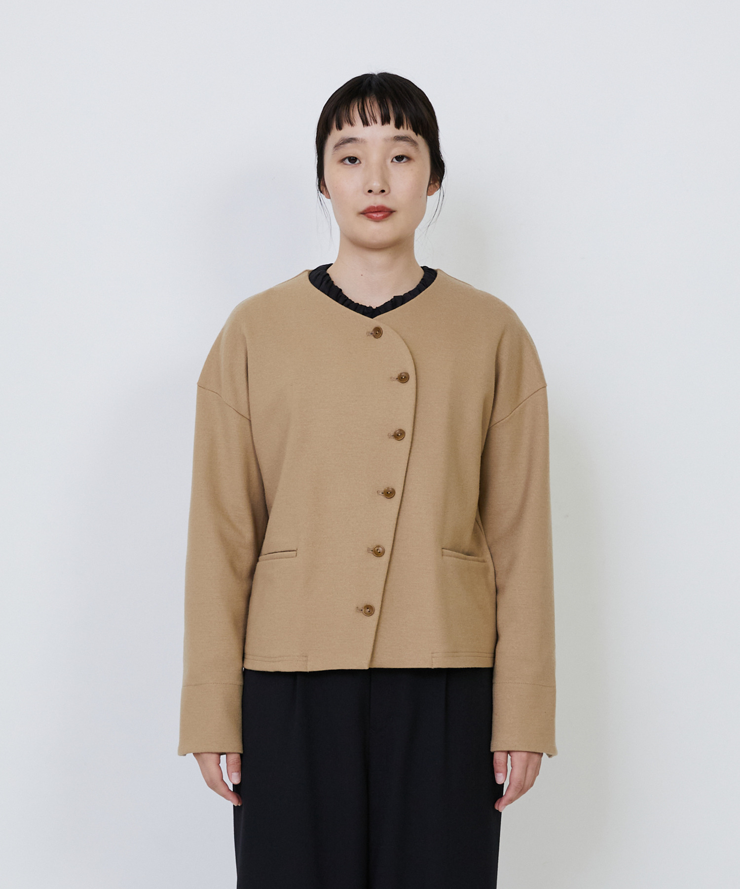 【LOISIR】ウール圧縮スムースジャケット 詳細画像 ネイビー 8