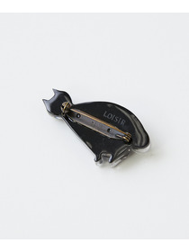 【LOISIR】【アーティストコラボ】LOISIR×TORANEKOBONBON お座りネコブローチ 詳細画像 ブラック 6