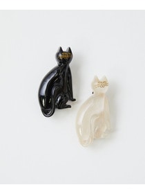 【LOISIR】【アーティストコラボ】LOISIR×TORANEKOBONBON お座りネコブローチ 詳細画像 ブラック 7