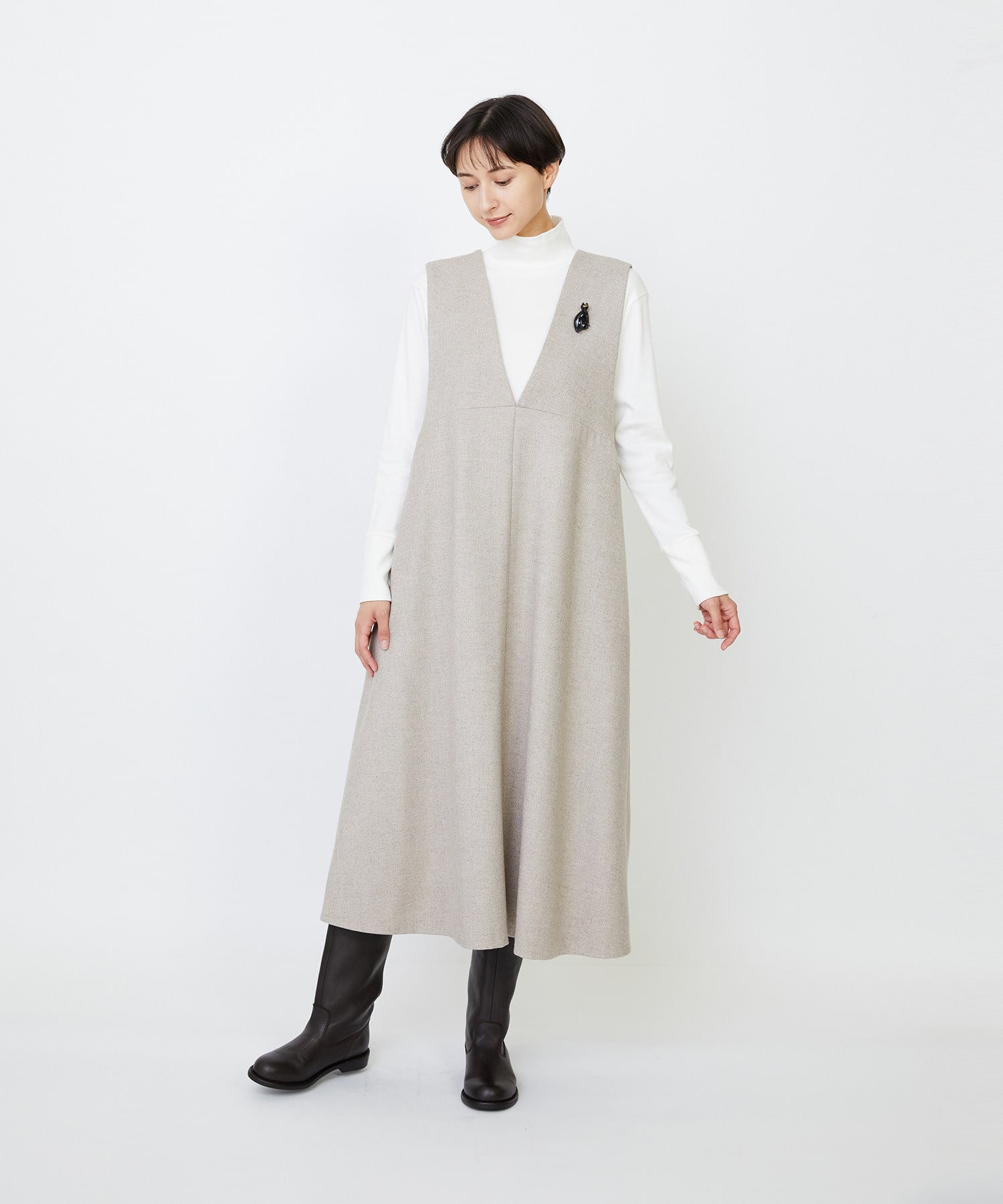 【LOISIR】【アーティストコラボ】LOISIR×TORANEKOBONBON お座りネコブローチ 詳細画像 ブラック 4