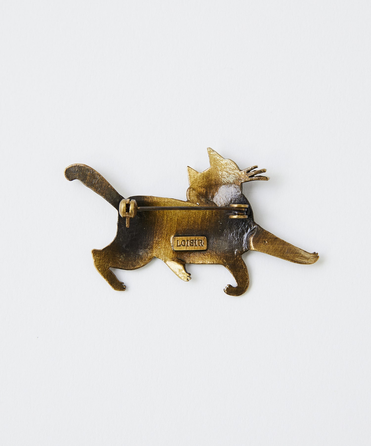 【LOISIR】【アーティストコラボ】LOISIR&times;TORANEKOBONBON BLACK NEKO 飛び出しネコブローチ 詳細画像 ゴールド 3