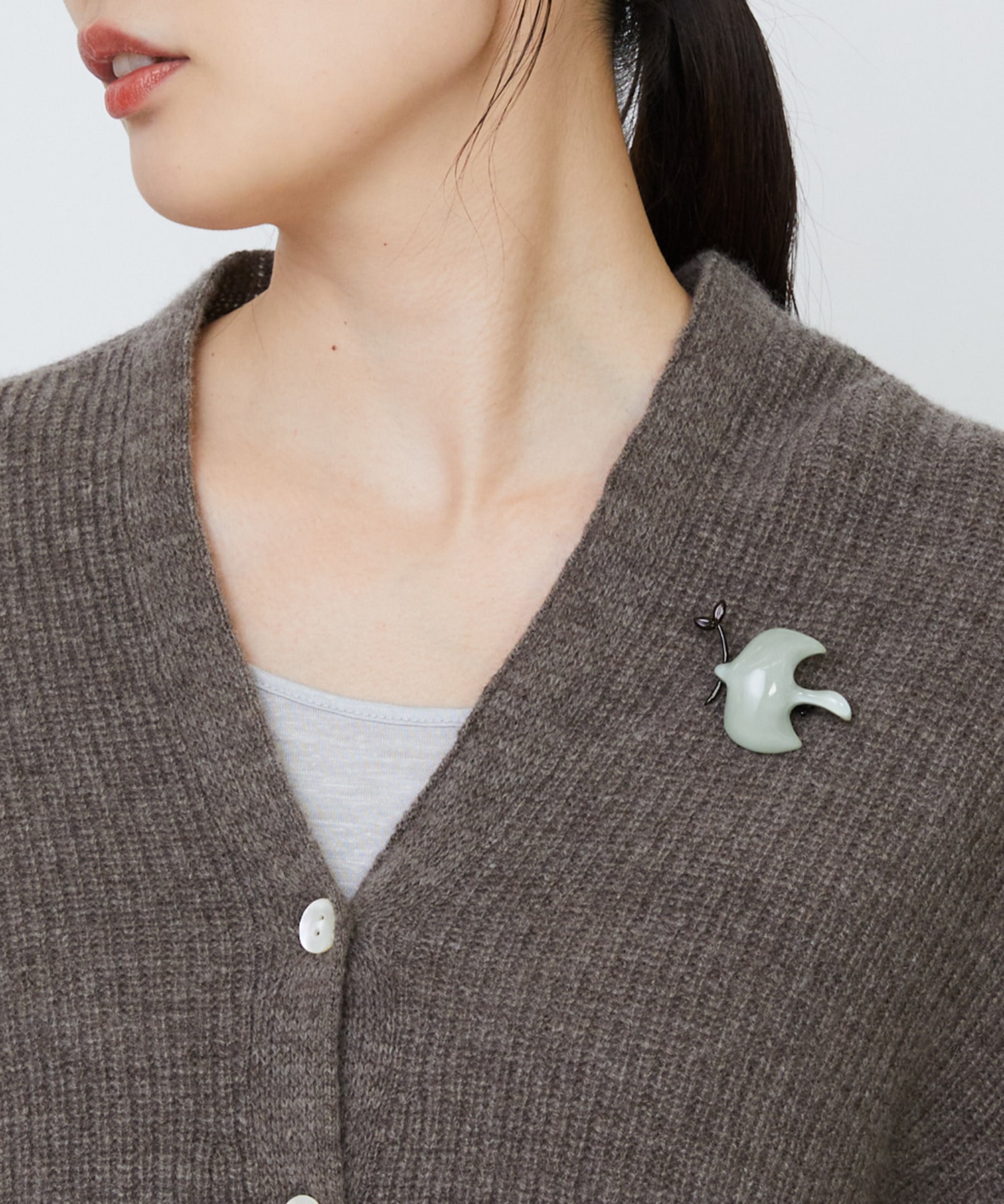 【LOISIR】バードブローチ 詳細画像 グリーン 5