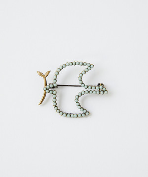 【LOISIR】ラインストーンバードブローチ 詳細画像 ミント 1