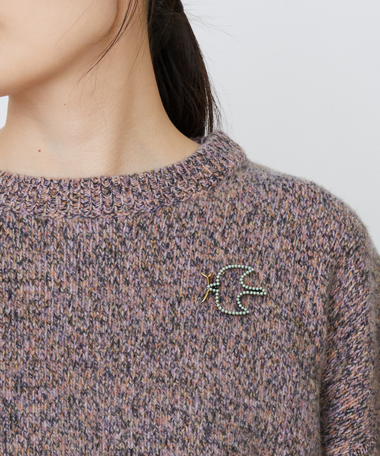 【LOISIR】ラインストーンバードブローチ 詳細画像 ミント 2