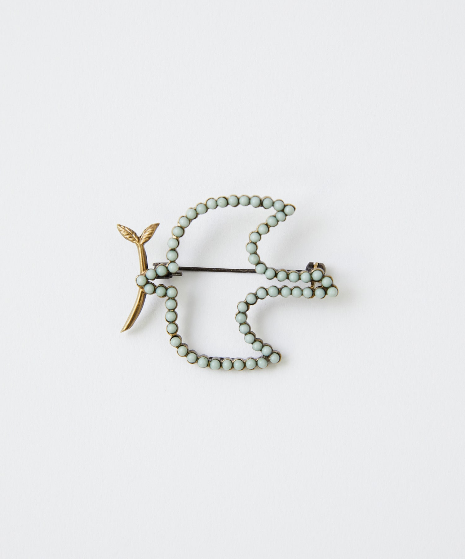 【LOISIR】ラインストーンバードブローチ 詳細画像 ミント 1
