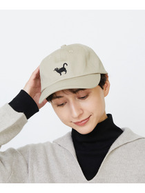 【LOISIR】【EC限定・アーティストコラボ】LOISIR×TORANEKOBONBON BLACK NEKO キャップ 詳細画像 オリーブ 2