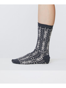 【LOISIR】オリジナル幾何柄ソックス 詳細画像 グリーン系その他 3