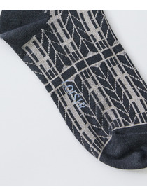 【LOISIR】オリジナル幾何柄ソックス 詳細画像 グリーン系その他 4