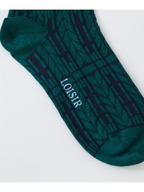 【LOISIR】オリジナル幾何柄ソックス 詳細画像 グリーン系その他 8