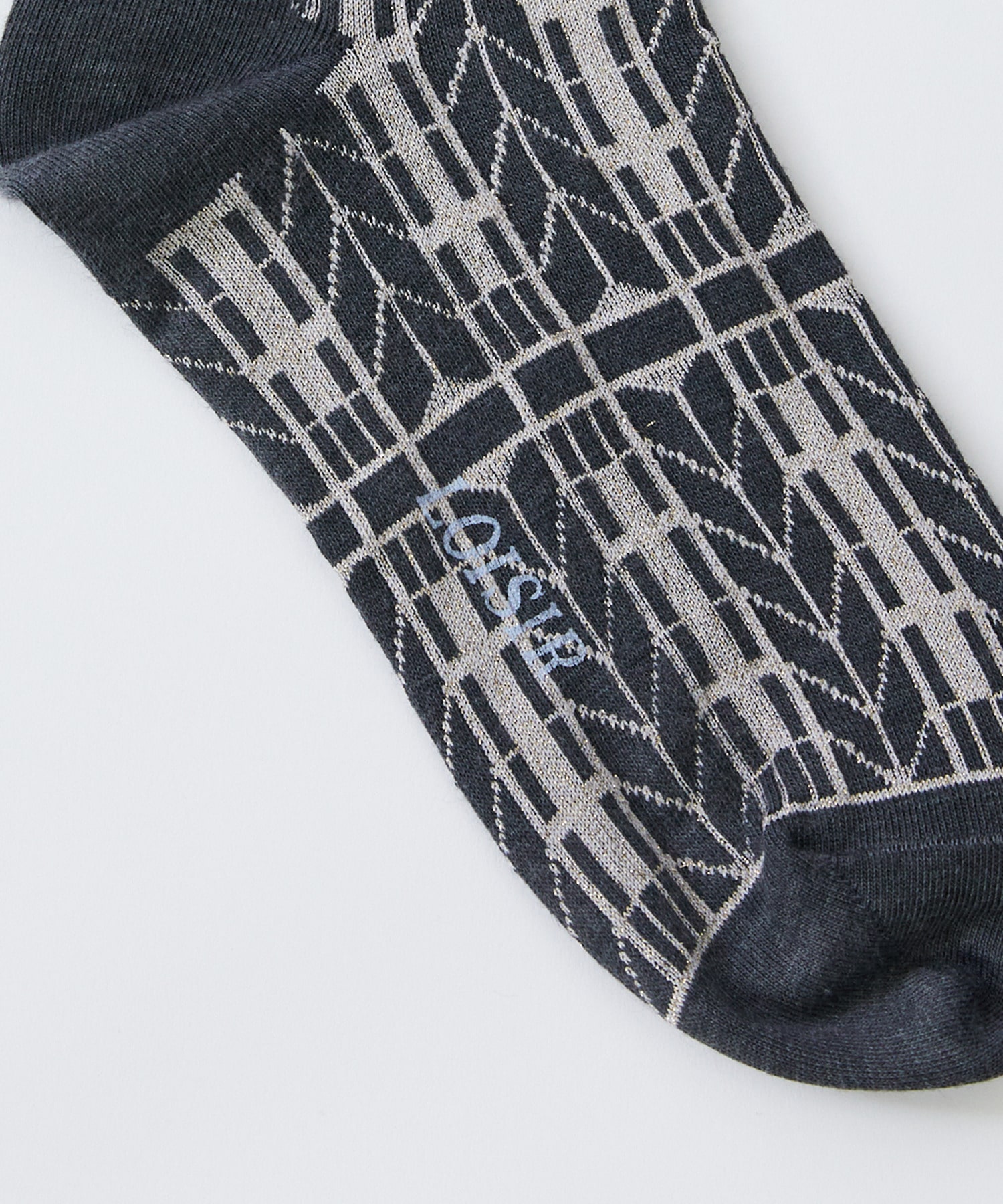 【LOISIR】オリジナル幾何柄ソックス 詳細画像 グリーン系その他 4