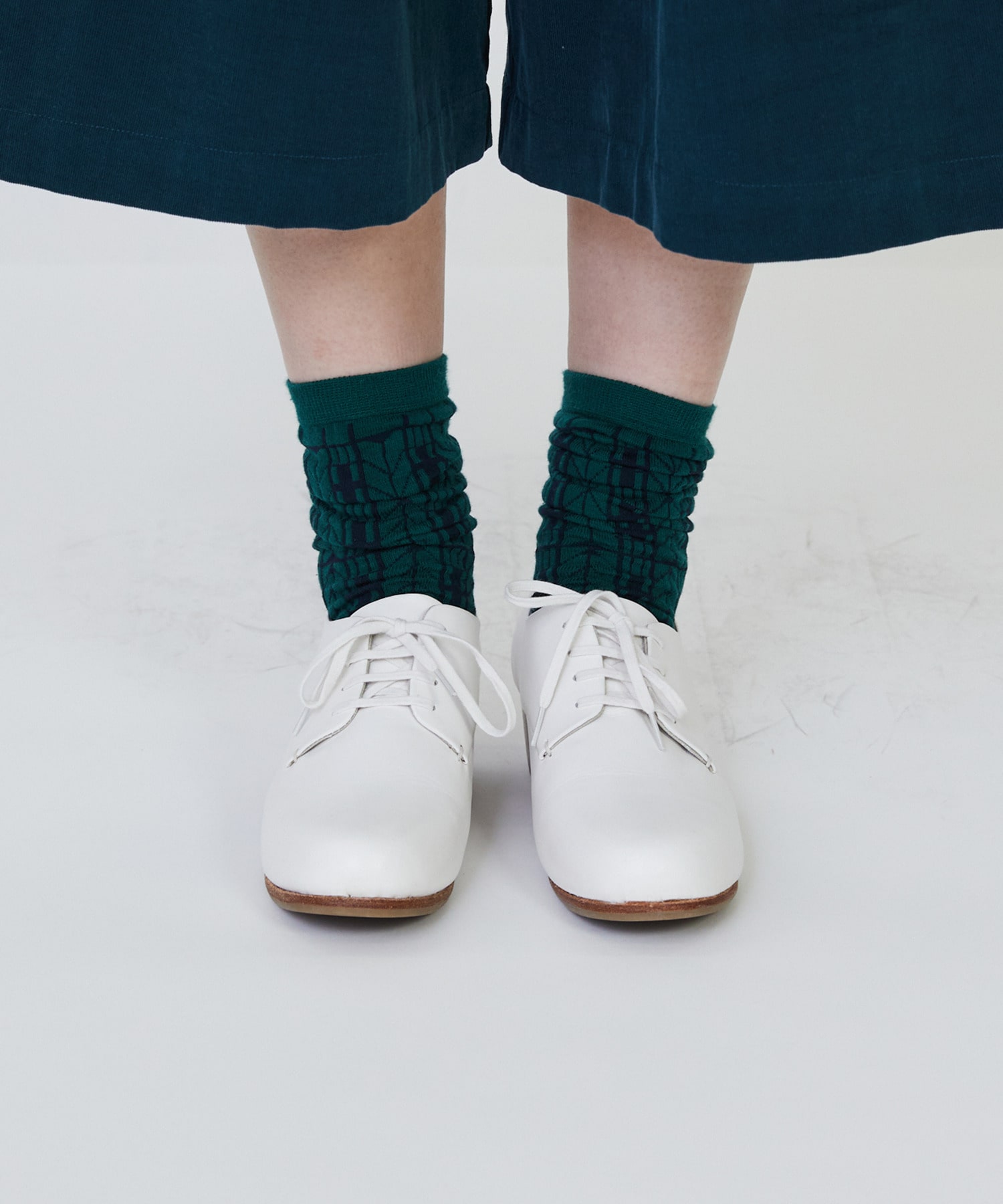 【LOISIR】オリジナル幾何柄ソックス 詳細画像 グリーン系その他 5