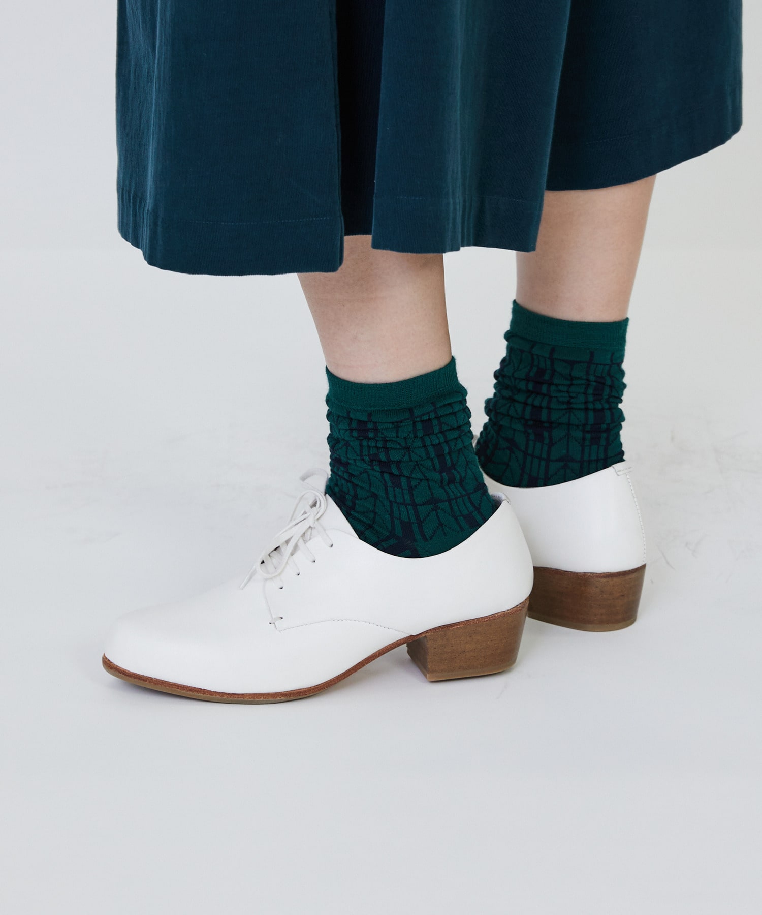 【LOISIR】オリジナル幾何柄ソックス 詳細画像 グリーン系その他 6