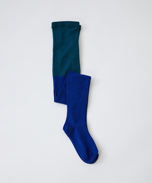 【LOISIR】カラーブロッキングタイツ 詳細画像 ブルー系その他 1