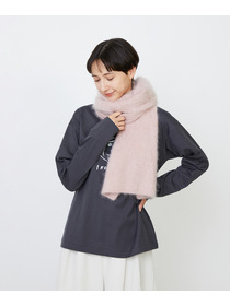 【LOISIR】カシミヤファー加工ストール 詳細画像 ピンク 6
