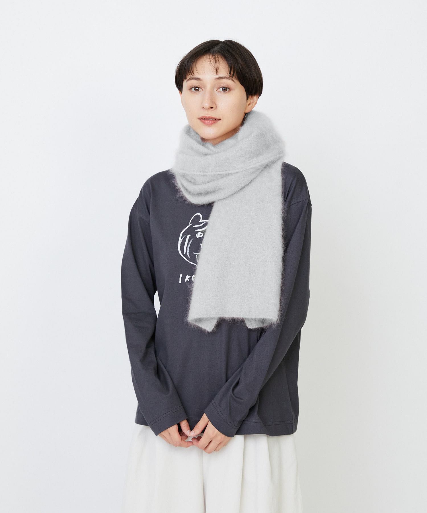 【LOISIR】カシミヤファー加工ストール 詳細画像 ピンク 3