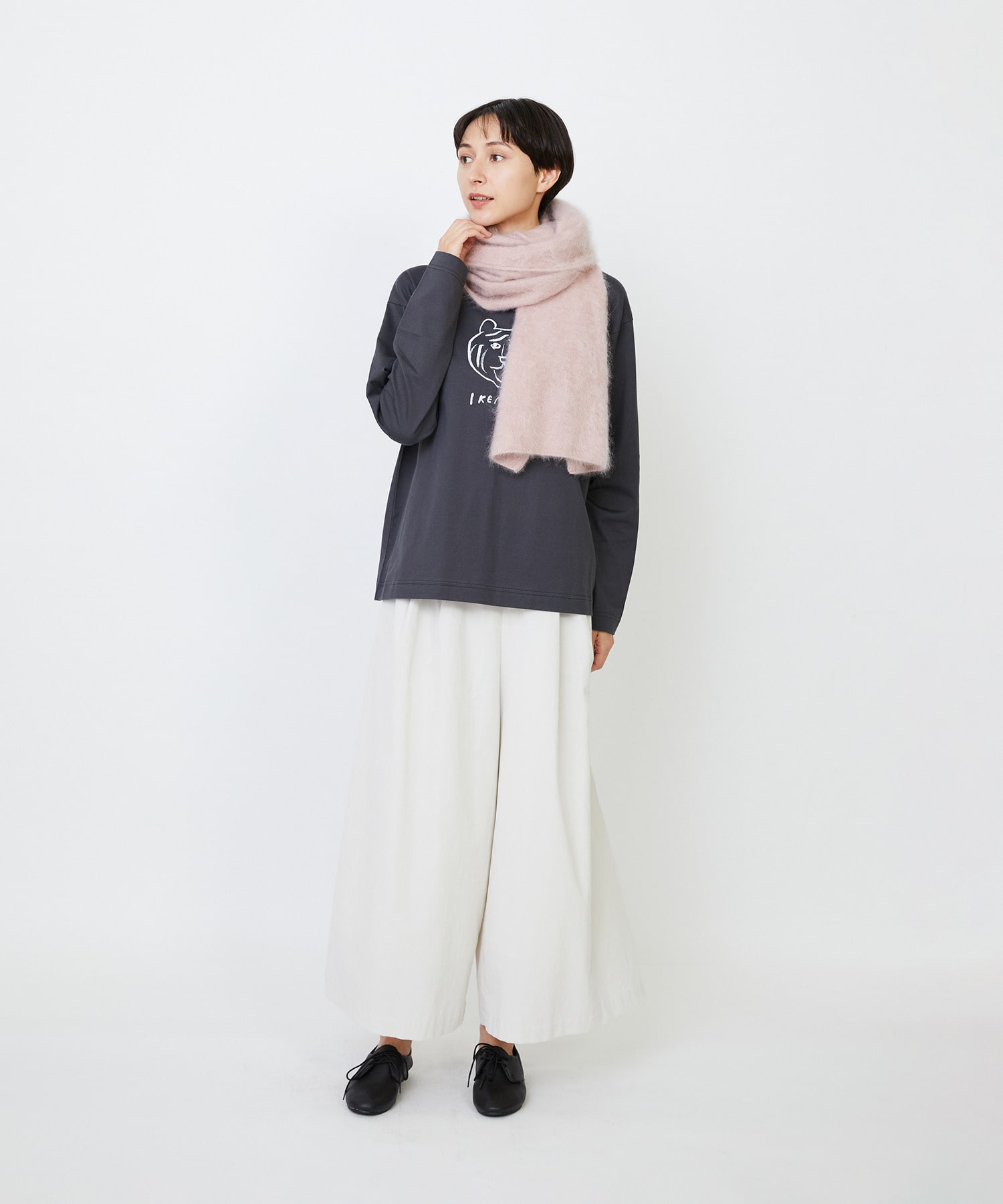 【LOISIR】カシミヤファー加工ストール 詳細画像 ピンク 4