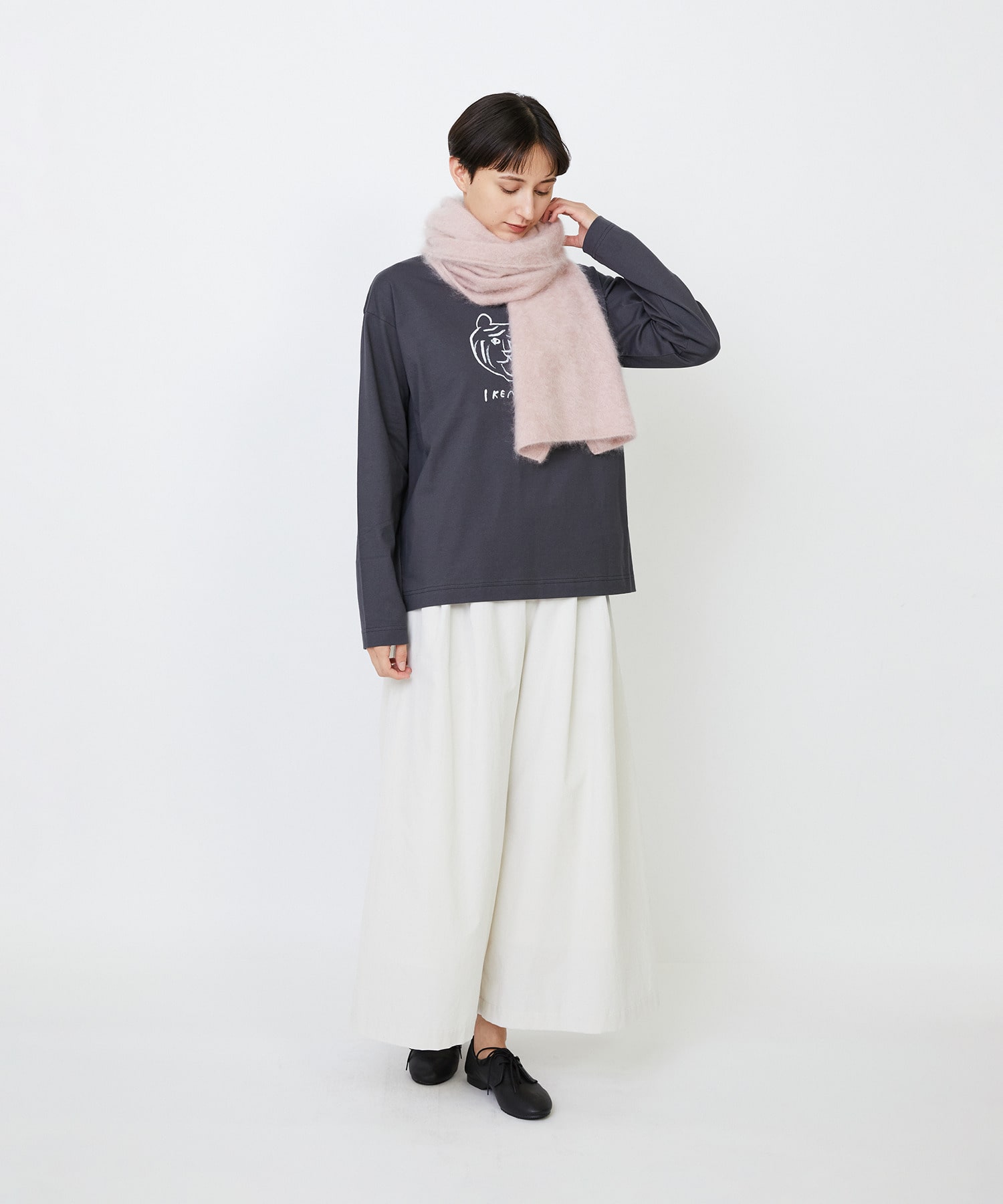 【LOISIR】カシミヤファー加工ストール 詳細画像 ピンク 5