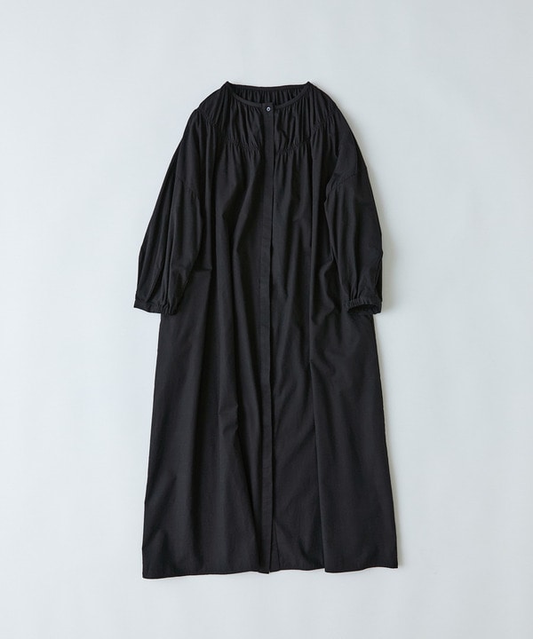 【congés payés】｜2BUY10%OFF・3BUY20%OFF｜シャーリングネックワンピース