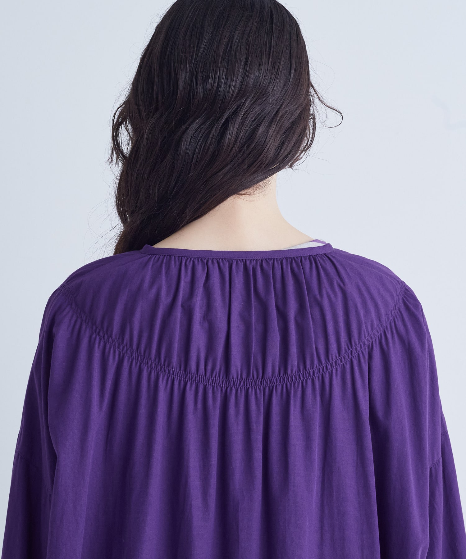 【congés payés】｜2BUY10%OFF・3BUY20%OFF｜シャーリングネックワンピース 詳細画像 パープル 10