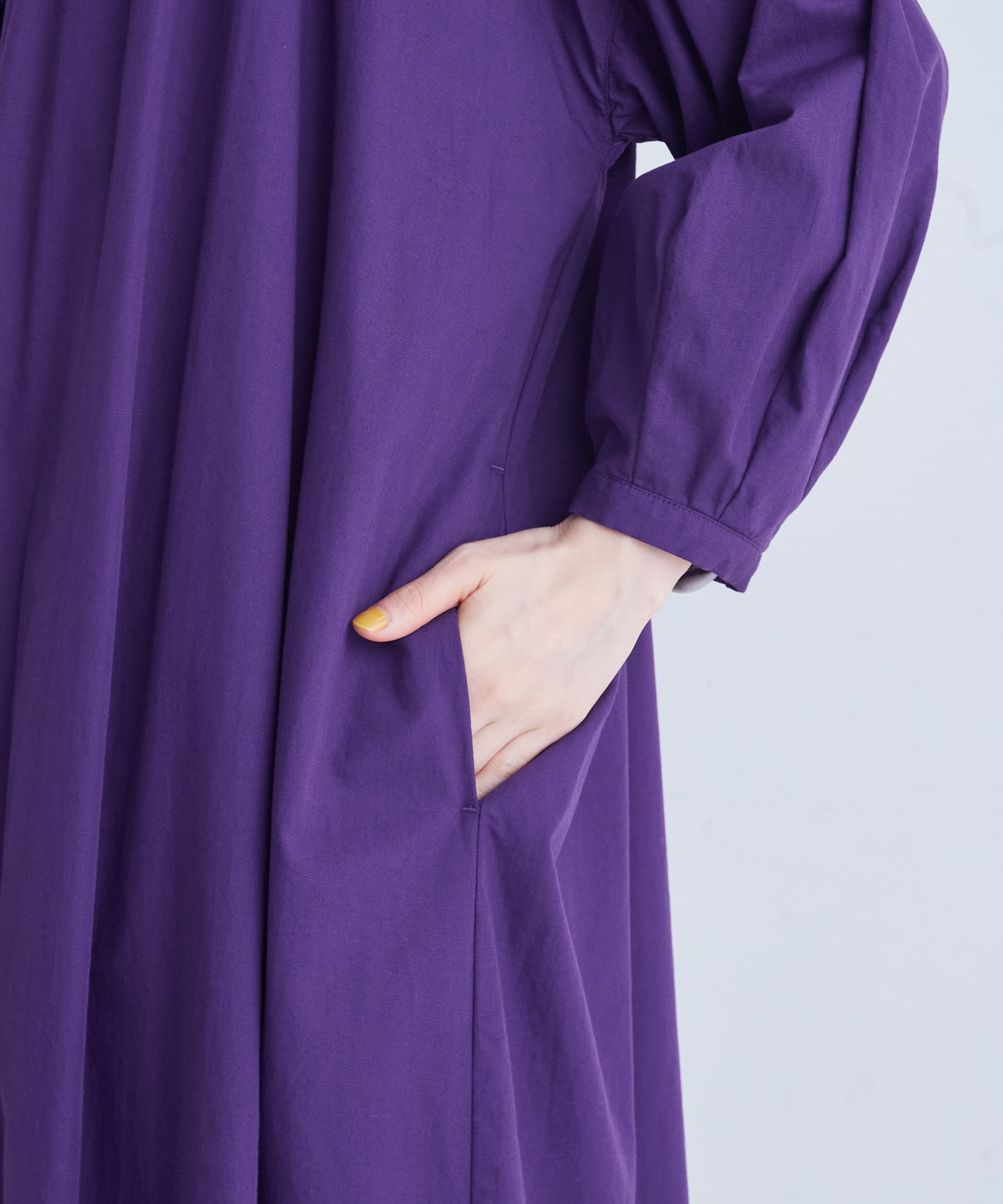 【congés payés】｜2BUY10%OFF・3BUY20%OFF｜シャーリングネックワンピース 詳細画像 パープル 12