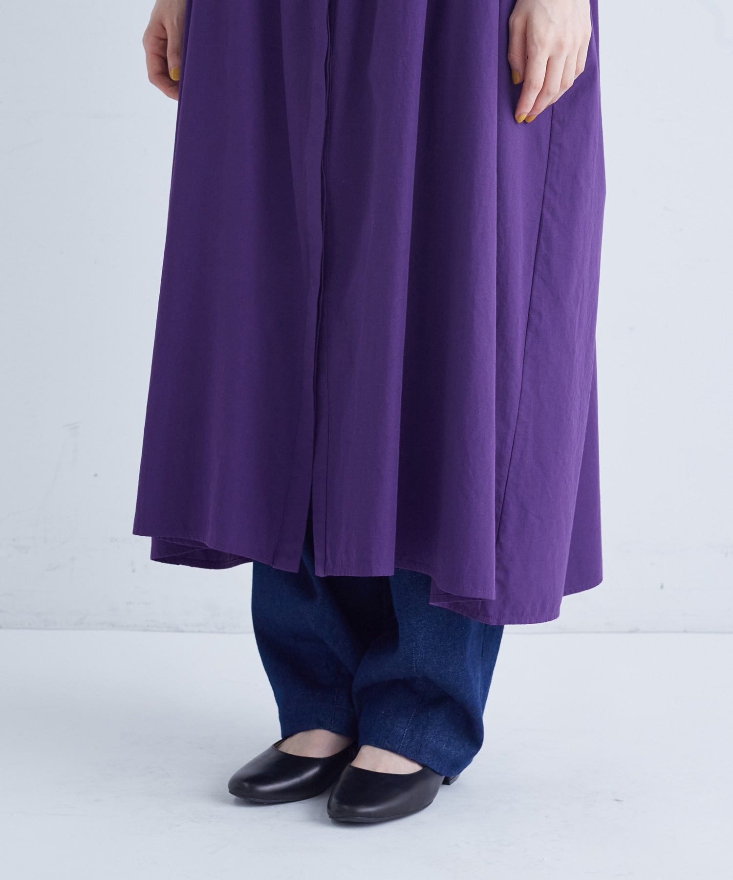 【congés payés】｜2BUY10%OFF・3BUY20%OFF｜シャーリングネックワンピース 詳細画像 パープル 13