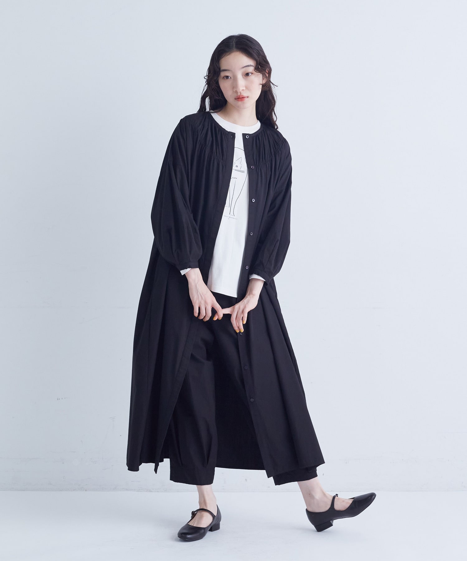 【congés payés】｜2BUY10%OFF・3BUY20%OFF｜シャーリングネックワンピース 詳細画像 パープル 14