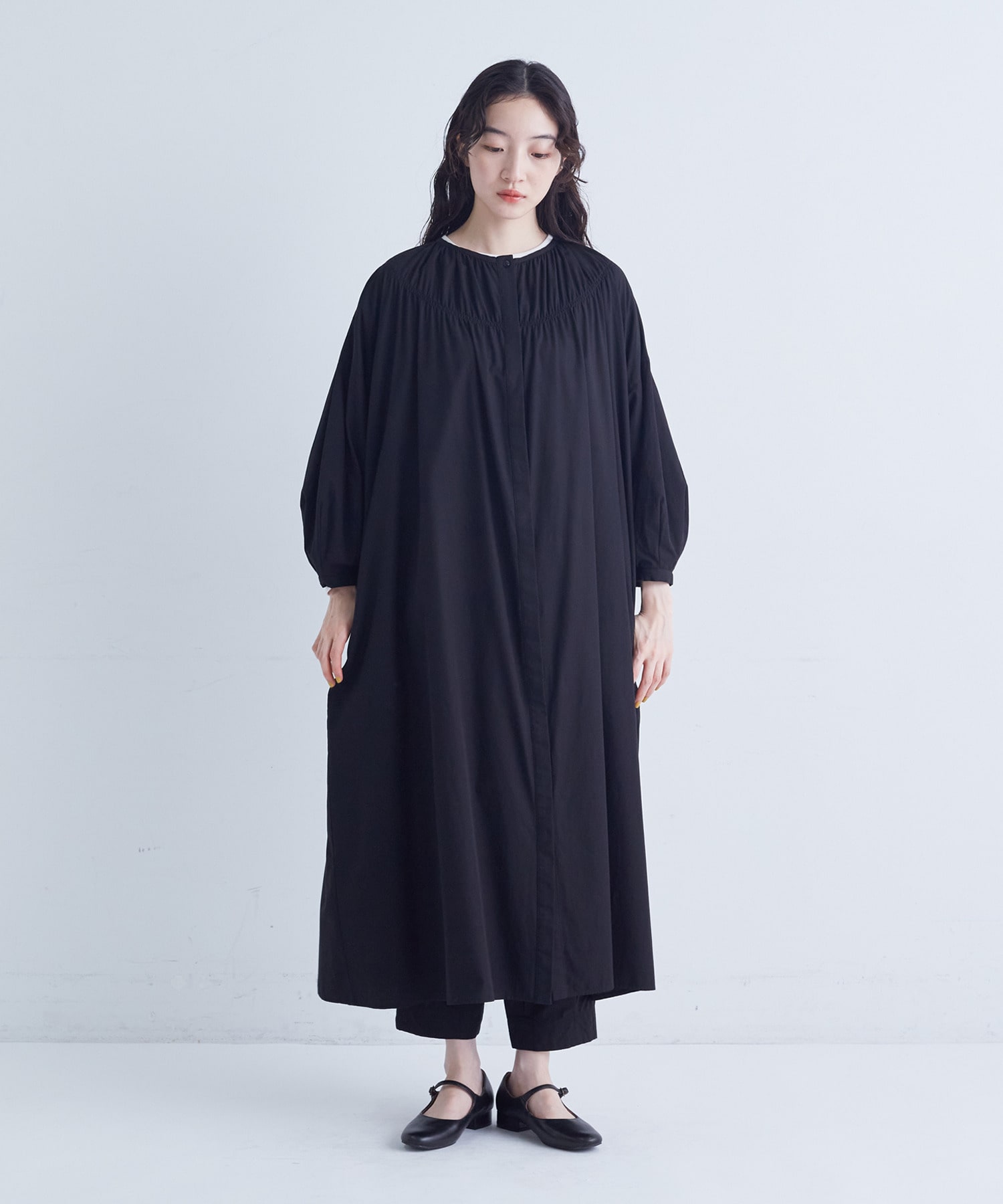 【congés payés】｜2BUY10%OFF・3BUY20%OFF｜シャーリングネックワンピース 詳細画像 パープル 16