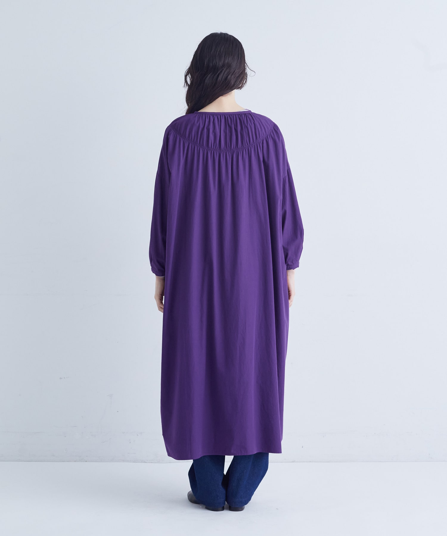 【congés payés】｜2BUY10%OFF・3BUY20%OFF｜シャーリングネックワンピース 詳細画像 パープル 8