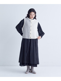 【congés payés】｜2BUY10%OFF・3BUY20%OFF｜スモッキングドビーワンピース 詳細画像 ブラック 15