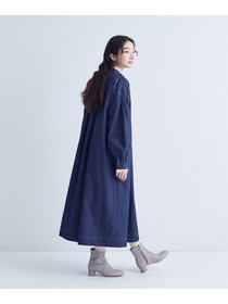 【congés payés】タックカラーデニムワンピース 詳細画像 インディゴブルー 4