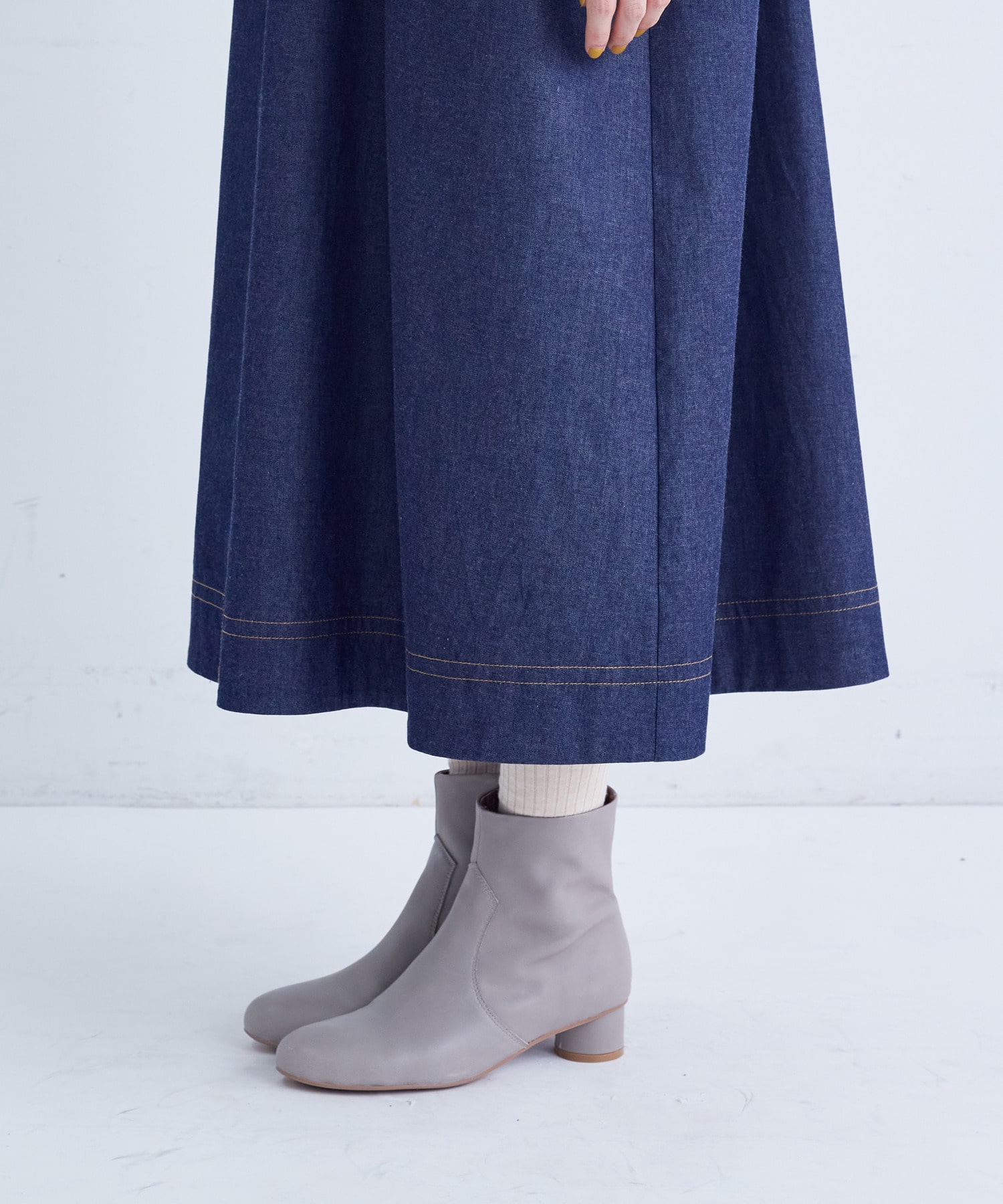 【congés payés】タックカラーデニムワンピース 詳細画像 インディゴブルー 12