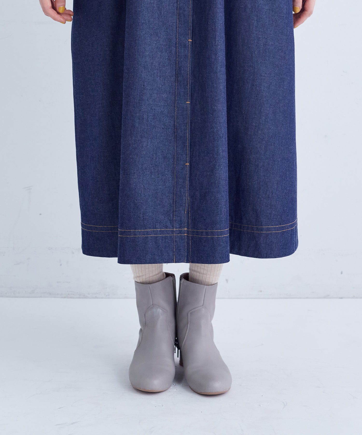 【congés payés】タックカラーデニムワンピース 詳細画像 インディゴブルー 13