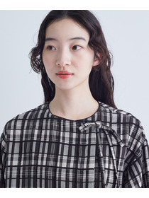 【congés payés】｜2BUY10%OFF・3BUY20%OFF｜モールチェックブラウス 詳細画像 ブルー系その他 17